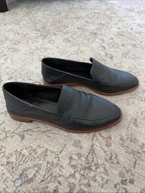 Vince Camuto Black Leather Slip-On Loafers